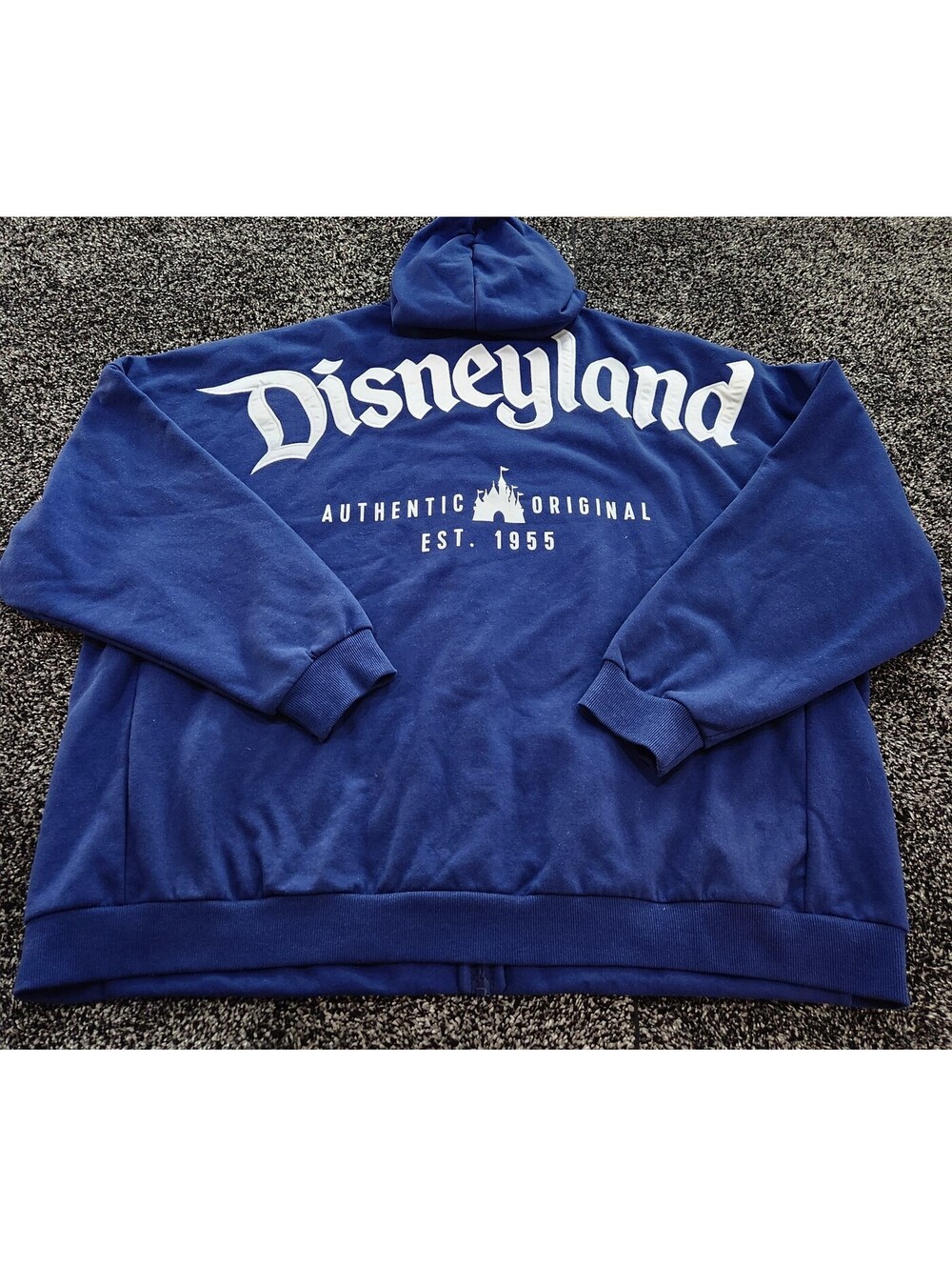Disneyland Authentic Original Navy Blue Size 2XL XXL Sweatshirt Full Zip Jacket